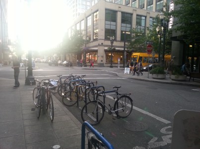 Bike Corrals in Portland Oregon -2014